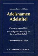 Adelsnamen Adelstitel