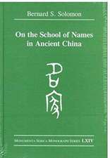 On the School of Names in Ancient China