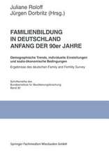 Familienbildung in Deutschland Anfang der 90er Jahre: Demographische Trends, individuelle Einstellungen und sozio-ökonomische Bedingungen. Ergebnisse des deutschen Family and Fertility Survey