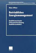 Betriebliches Energiemanagement: Qualitätsmerkmale — Lieferantenfestlegung — Qualitätstechniken