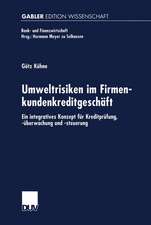 Umweltrisiken im Firmenkundenkreditgeschäft: Ein integratives Konzept für Kreditprüfung, -überwachung und -steuerung