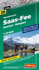 Saas-Fee - Saastal - Simplon 1 : 50.000