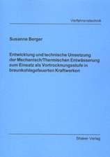 Entwicklung und technische Umsetzung der Mechanisch/Thermischen Entwässerung zum Einsatz als Vortrocknungsstufe in braunkohlegefeuerten Kraftwerken