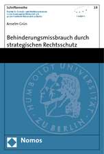 Behinderungsmissbrauch Durch Strategischen Rechtsschutz: - Aus Rechts- Und Verwaltungswissenschaftlicher Sicht -