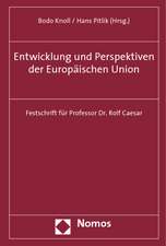 Entwicklung Und Perspektiven Der Europaischen Union: Festschrift Fur Professor Dr. Rolf Caesar