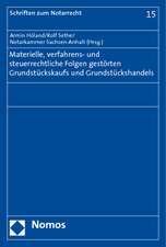 Materielle, verfahrens- und steuerrechtliche Folgen gestörten Grundstückskaufs und Grundstückshandels