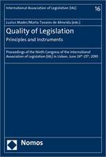 Quality of Legislation - Principles and Instruments