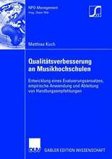 Qualitätsverbesserung an Musikhochschulen: Entwicklung eines Evaluierungsansatzes, empirische Anwendung und Ableitung von Handlungsempfehlungen