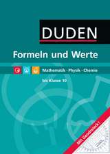 Formeln und Werte - Formelsammlung bis Klasse 10