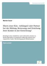 Eltern Einer Kita - Anhangsel Oder Partner Bei Der Bildung, Betreuung Und Erziehung Ihrer Kinder in Der Einrichtung?: Frank McGuinness - Anne Devlin - Roddy Doyle - Vincent Woods