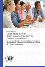 Le principe de non-discrimination au sein de l'Union européenne