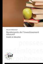 Rendements de l¿investissement éducatif