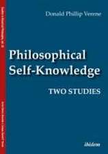 Philosophical Self-Knowledge