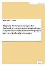 Mögliche Wachstumsstrategien für Verbundenergieversorgungsunternehmen aufgrund veränderter Rahmenbedingungen des europäischen Strommarktes