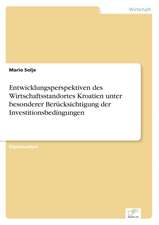 Entwicklungsperspektiven des Wirtschaftsstandortes Kroatien unter besonderer Berücksichtigung der Investitionsbedingungen