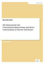 Die Instrumente der Unternehmensbewertung und deren Unterschiede in Theorie und Praxis