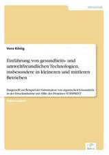 Einführung von gesundheits- und umweltfreundlichen Technologien, insbesondere in kleineren und mittleren Betrieben