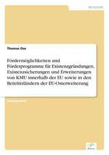 Fördermöglichkeiten und Förderprogramme für Existenzgründungen, Existenzsicherungen und Erweiterungen von KMU innerhalb der EU sowie in den Beitrittsländern der EU-Osterweiterung