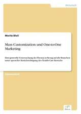 Mass Customization und One-to-One Marketing