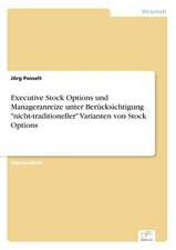 Executive Stock Options und Manageranreize unter Berücksichtigung "nicht-traditioneller" Varianten von Stock Options