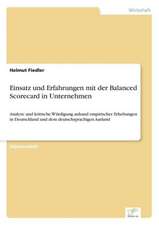 Einsatz und Erfahrungen mit der Balanced Scorecard in Unternehmen