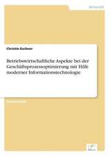 Betriebswirtschaftliche Aspekte Bei Der Geschaftsprozessoptimierung Mit Hilfe Moderner Informationstechnologie: Anspruch Und Wirklichkeit