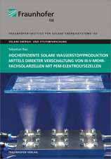 Hocheffiziente solare Wasserstoffproduktion mittels direkter Verschaltung von III-V-Mehrfachsolarzellen mit PEM-Elektrolysezellen