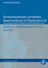 Sinnkonstruktionen und offenes Experimentieren im Physikunterricht