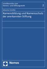 Namensbildung und Namensschutz der anerkannten Stiftung