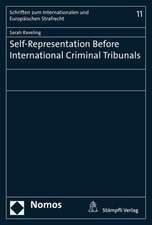 Self-Representation Before International Criminal Tribunals