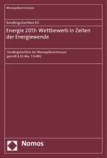 Sondergutachten 65: Energie 2013: Wettbewerb in Zeiten der Energiewende