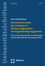 Die Rückrufsrechte des Urhebers im Kontext allgemeiner Vertragsbeendigungsgründe