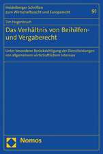 Das Verhältnis von Beihilfen- und Vergaberecht