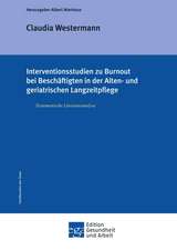 Interventionsstudien zu Burnout bei Beschäftigten in der Alten- und geriatrischen Langzeitpflege