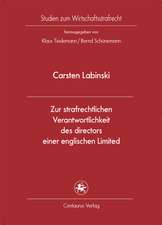 Zur strafrechtlichen Verantwortlichkeit des directors einer englischen Limited