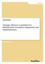 Strategic Alliances: A guideline for Identification, Evaluation, Negotiation and Implementation