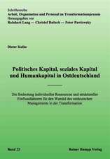 Politisches Kapital, soziales Kapital und Humankapital in Ostdeutschland