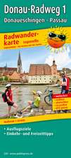 Radtourenkarte Donau-Radweg 01. Donaueschingen - Passau 1 : 50 000