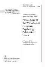 Proceedings of the Workshop on European Psychology Publication Issues