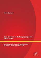 Das Arbeitsbeschaffungsprogramm Unter Hitler: Der Abbau Der Massenarbeitslosigkeit Im Dritten Reich Von 1933-1936