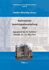 Elektronische Sprachsignalverarbeitung 2015