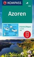 KOMPASS Wanderkarten-Set 2260 Azoren (2 Karten) 1:50.000