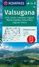 KOMPASS Wanderkarten-Set 656 Valsugana, Pine, Levico, Lavarone, Folgaria, Monte Pasubio, Cima d'Asta, Lagorai, Tesino (3 Karten) 1:25.000