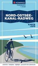 KOMPASS Fahrrad-Tourenkarte Nord-Ostsee-Kanal-Radweg 1:50.000