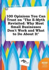 100 Opinions You Can Trust on the E-Myth Revisited: Why Most Small Businesses Don't Work and What to Do about It