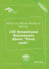 What the Whole World Is Saying: 100 Sensational Statements about Pivot Table