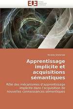 Apprentissage Implicite Et Acquisitions Semantiques