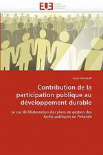 Contribution de La Participation Publique Au Developpement Durable