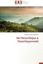 de L'Ecocritique A L'Ecocitoyennete