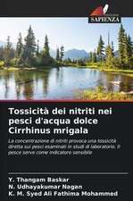 Tossicità dei nitriti nei pesci d'acqua dolce Cirrhinus mrigala